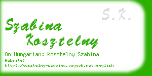 szabina kosztelny business card